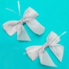 Bright Creations 36 Pack Silver Organza Bows with Twist Ties for Wedding Party Favors, Gift Basket, Baked Goods, Gift Bags, 4 x 3 In - 3 of 4