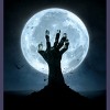 Women's Design By Humans Halloween! Zombie Hand Reaching from Grave T-Shirt By EBCD Racerback Tank Top - 2 of 3