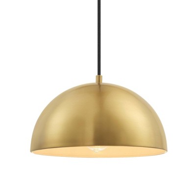 Novogratz X Globe Hazel 1-Light Matte Brass Pendant Lighting - Globe Electric: Retro Dome, Kitchen, ETL Listed