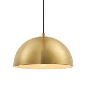 Novogratz X Globe Hazel 1-Light Matte Brass Pendant Lighting - Globe Electric: Retro Dome, Kitchen, ETL Listed - 1 of 4