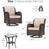 GustoWave 3-Piece Outdoor Wicker Patio Bistro Set  for Backyard, Porch, Deck, Balcony, Garden - 2 of 4