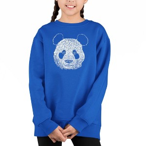 LA Pop Art Panda - Girl's Word Art Crewneck Sweatshirt - 1 of 3
