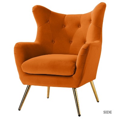 Godefroy Upholstery Accent Chair velvet with Wingback | Karat Home