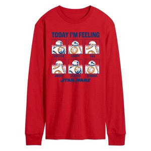 Men's Star Wars: The Force Awakens BB8 Moods Long Sleeve Graphic T-Shirt - Red - 2 X-Large - 1 of 2