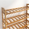 SEVOBAL 4 Tiers Large Bamboo Storage Organizer 4 Tier Shoe Shelf 12-Batten 16-Pair Shoes Stackable Cabinet for Living Room, Brown, 29.53"*10.43"*3.94" - 4 of 4