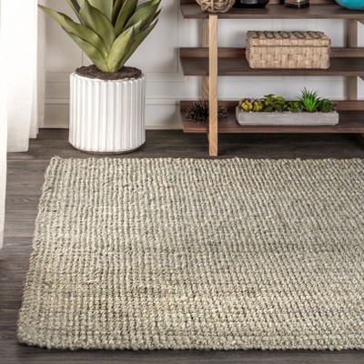 Gray 8' x 10' Handwoven Chunky Jute Area Rug