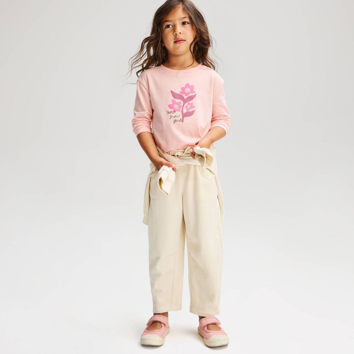 Toddler Girls' Grow Girl Relaxed Long Sleeve T-Shirt - Cat & Jack™ Light Pink
