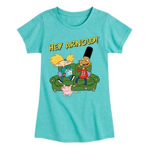 Girls' - Hey Arnold! - Arnold, Gerald, and Abner Fitted Short Sleeve Graphic T-Shirt - 1 of 4