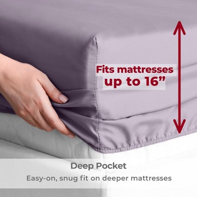 Queen Hazy Lilac Microfiber Deep Pocket Sheet Set