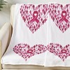 Plazatex Together We Rise Decorative Breast Cancer Awarenes Machine Washable Throw 50" x 70" White & Pink - 3 of 4
