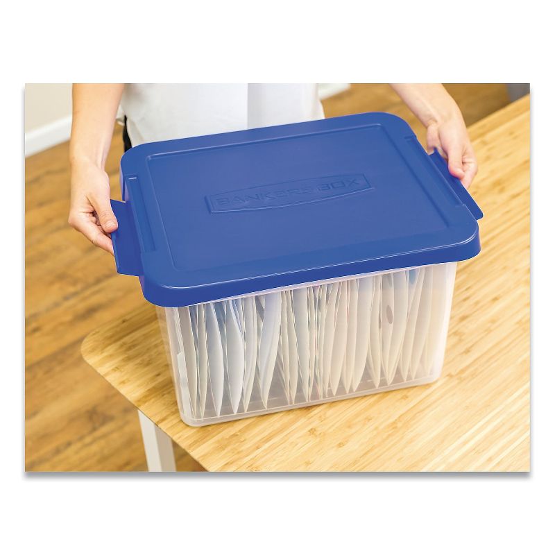 Bankers Box Heavy Duty Plastic File Storage Locking Lid Letter/Legal Clear/Blue 2/Pack 0086202, 5 of 9