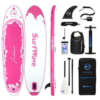 VisioGear 11' Stand Up Paddle Board with Accessories, Pink & White, 132"*33"*6"
