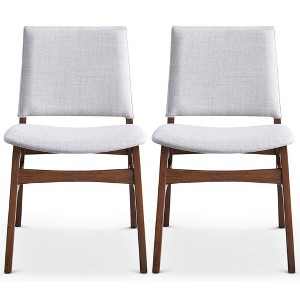 Vynxaria Light Gray Dining Chairs (Set of 2) with Mid-Century Modern Design - 1 of 4
