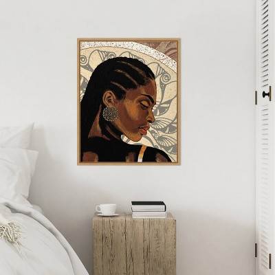 Expressions II by Alonzo Saunders Brown Floater Frame Canvas Art