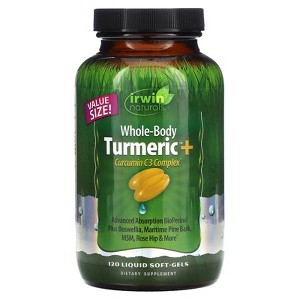 Irwin Naturals Whole-Body Turmeric + Curcumin C3 Complex, 120 Liquid Soft-Gels - 1 of 2