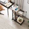 C Shaped Side Table with Charging Station, Flip Top Sofa End Table with USB Ports and Outlets - 4 of 4