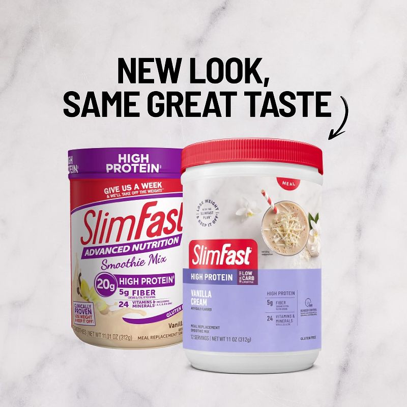 SlimFast Advanced Nutrition High Protein Smoothie Mix - Vanilla Cream - 11.01oz, 6 of 8