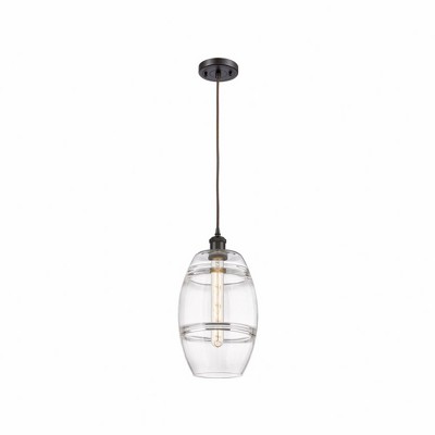 Vaz - 1 Light Cord Hung Mini Pendant In Industrial Style-9.88 Inches Tall and 8 Inches Wide