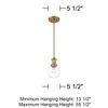 Possini Euro Design Nagano Warm Brass Mini Pendant Light 5 1/2" Wide Modern Clear Glass Fixture for Dining Room Kitchen Island - 4 of 4