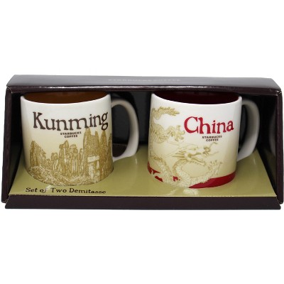 Starbucks Global Icon Series Kunming and China Demitasse Mugs, 3 Oz (Set of 2)