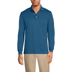 Lands' End Men's Long Sleeve Cotton Supima Polo Shirt - 1 of 4