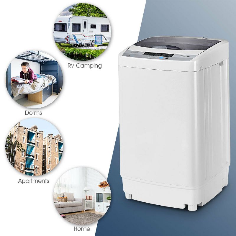 Portable Compact Washing Machine 1.34 Cu.ft Spin Washer Drain Pump 8 Water Level, 3 of 11
