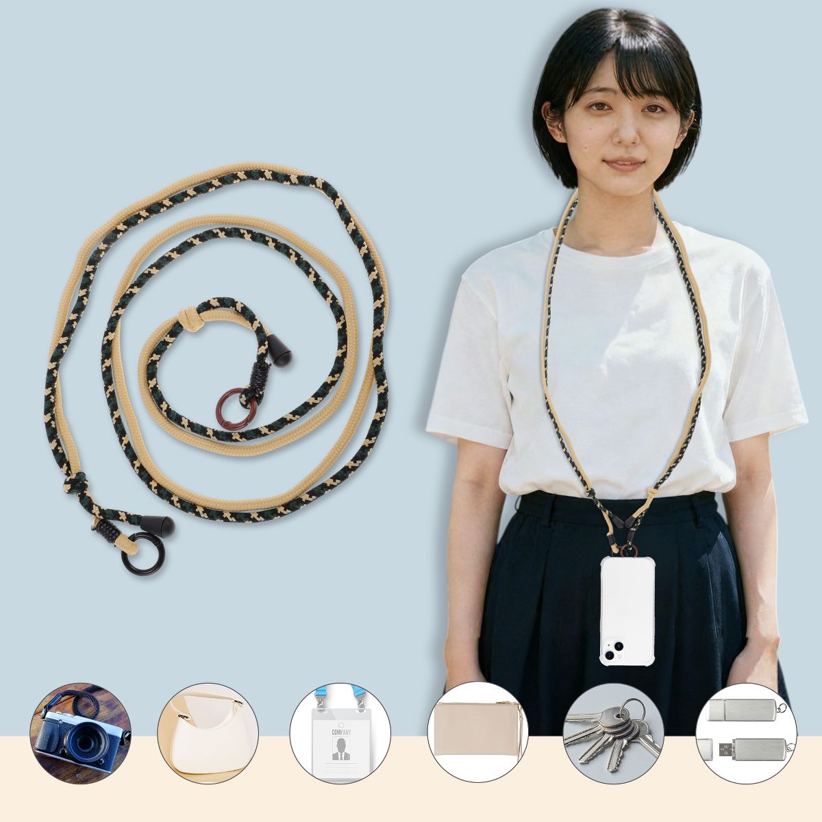 Unique Bargains Polyester Crossbody Phone Strap Universal Anti-Lost 1Pc - thumbnail 2