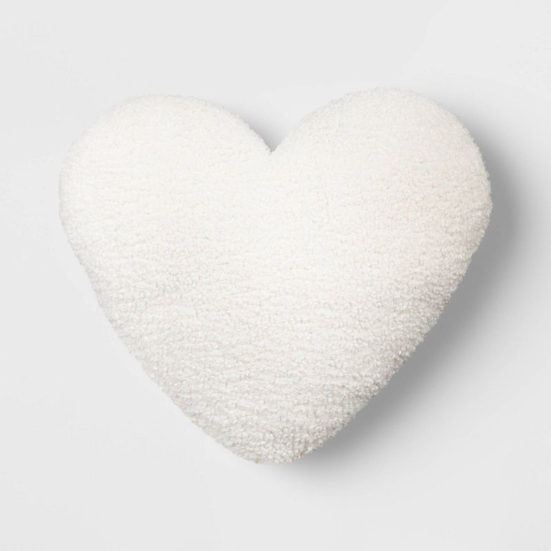Oversized Teddy Boucle Heart Throw Pillow - Threshold™, 1 of 12