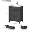 Bathroom Vanity, Vintage Vanity Cabinet with Ceramic Sink, Faucet & Drain - 2 of 4