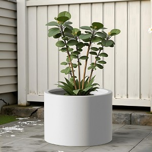 Wooakway Outdoor/Indoor/Decor/Garden Large Tall Metal Planter Pots Planter Boxes Cachepots Nursery Pots - 1 of 4