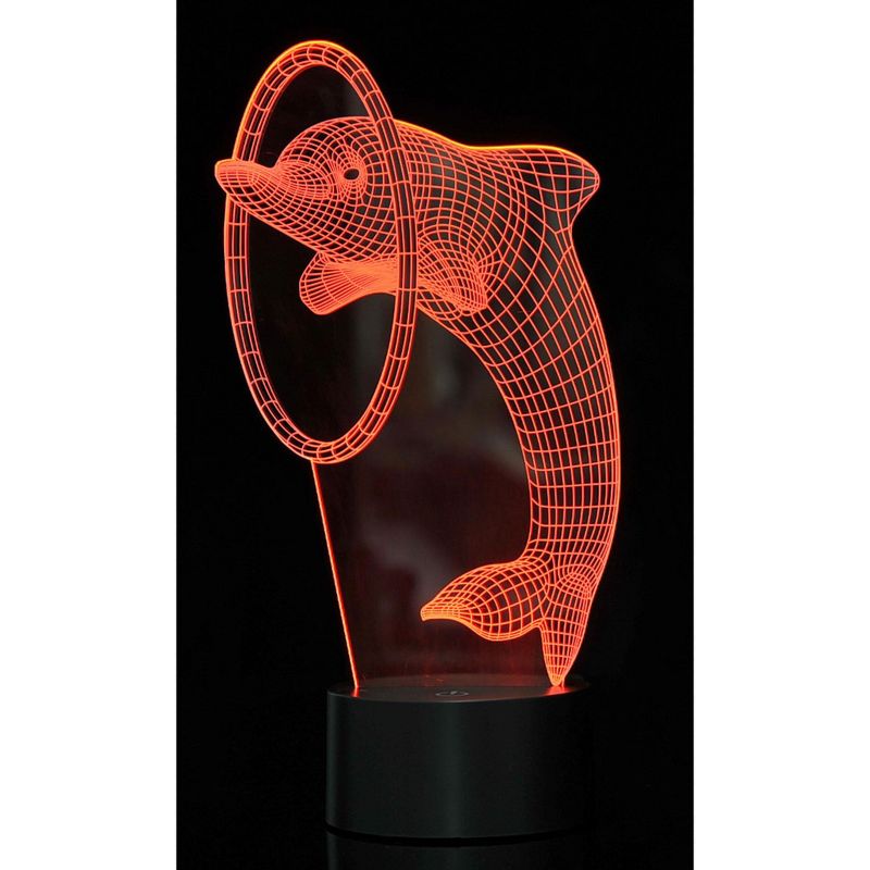 Link 3D Dolphin Lighting Laser Cut Precision Multi Colored LED Night Light Lamp - Great For Bedrooms, Dorms, Dens, Offices and More!, 5 of 13