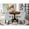 HomeStock 5-Piece Black and Cherry Finish Solid Wood Top Dining Table with 4 Parson Chair - 2 of 4