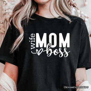 Wife Mom Boss T-Shirt, Black Casual Tee for Strong and Empowered Mothers Black 2XL - 1 of 4