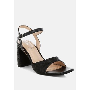 Elana Textured Faux Leather Heels - 1 of 4