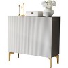 Kings Brand Furniture 2-Door Storage Cabinet, Accent Sideboard Buffet, Coffee Bar Console Table, for Living Room, Hallway, Kitchen, Black/White - 4 of 4