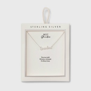 Sterling Silver "Grandma" Pendant Necklace - Silver - 1 of 4