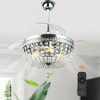 Bella Depot 42" Silver Modern Retractable Crystal Ceiling Fan - 2 of 4