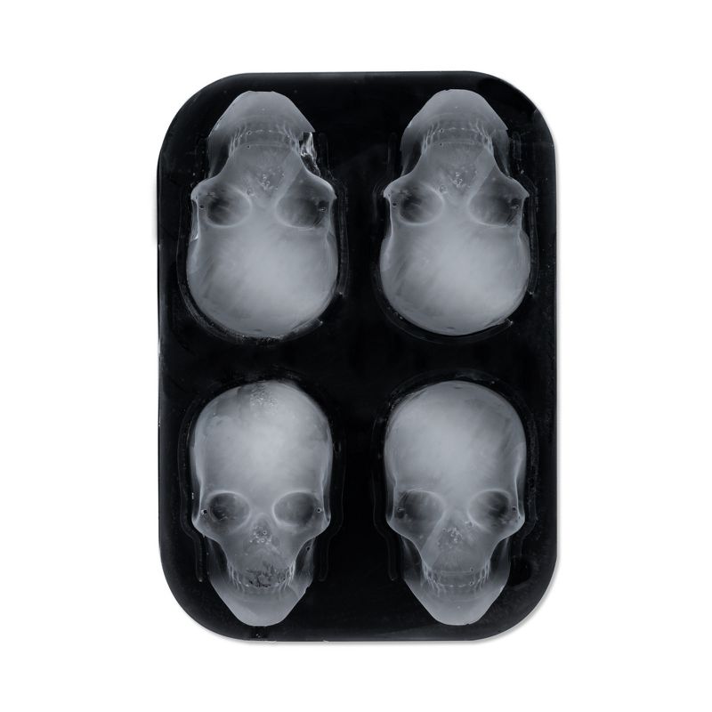 Foster & Rye Skull Ice Mold, Silicone Ice Tray, Black, Novelty Ice Mold, Food-Safe Silicone, Dishwasher Safe, 1 of 8