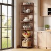 ORRD Corner Bookshelf, 71.65" Tall 6-Tier Narrow Storage Shelf Rustic Brown, 90-Degree Freestanding Organizer for Living Room, Bedroom - 2 of 4