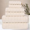 Waffle Textured Stripes Zero Twist Cotton Medium Weight Towel Set by Blue Nile Mills - 2 of 4