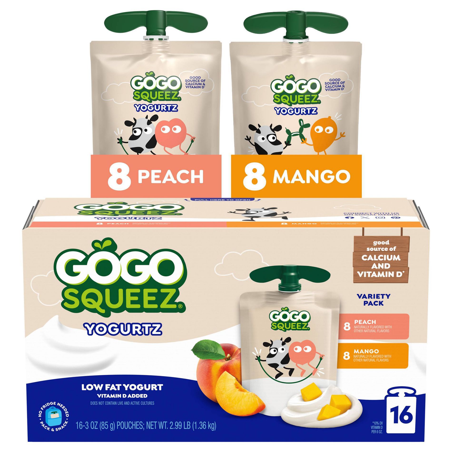 GoGo SqueeZ yogurtZ Low Fat & Variety Pack