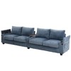 Merax 4-Seater Corduroy Sofa Couch with USB Charging Ports, Flip-Top Cup Holders & Hidden Arm Storage - 4 of 4