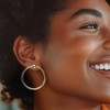 Ross-Simons 18kt Gold Over Sterling Modern Doorknocker Earrings - 2 of 3
