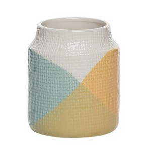 VIP Dolomite 5.63 in. White Color Block Textured Vase - 1 of 2