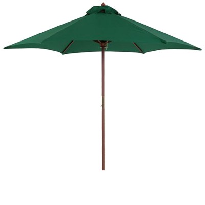 9' Round Wood Patio Umbrella - Hunter Green