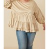 Women's Suede Peplum Blouse - Hayden LA - 2 of 4