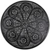 Northlight 18" Charcoal Black and Gray Floral Engraved Wooden Side Table - 4 of 4
