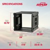 SKB 8U Roto Rack Case - Durable Polyethylene Gear Protector, Stackable, Waterproof with Twist Latches & Rubber Feet for Musicians, Black - 3 of 4