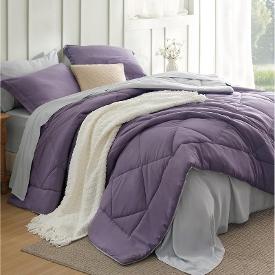 Bedsure Comforter Set – Bed in a Bag with Contrast Color Solid Design, Soft All-Season Bedding Set