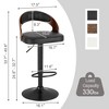 VECELO Swivel Bar Stools Height Adjustable Wooden Barstools, Set of 2 Seats - 3 of 4